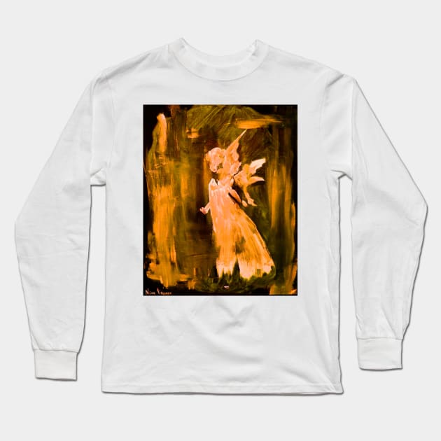 Golden Angel Long Sleeve T-Shirt by ChamberOfFeathers